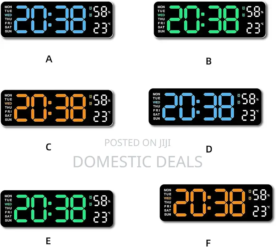 Large Digital Led Wall Clock