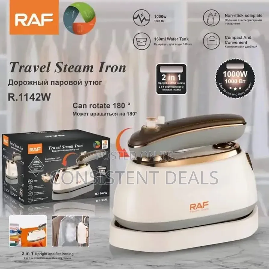 Steam Iron 2 * 1 R.1142w, 1000 Watt, 220v, 50hz, White