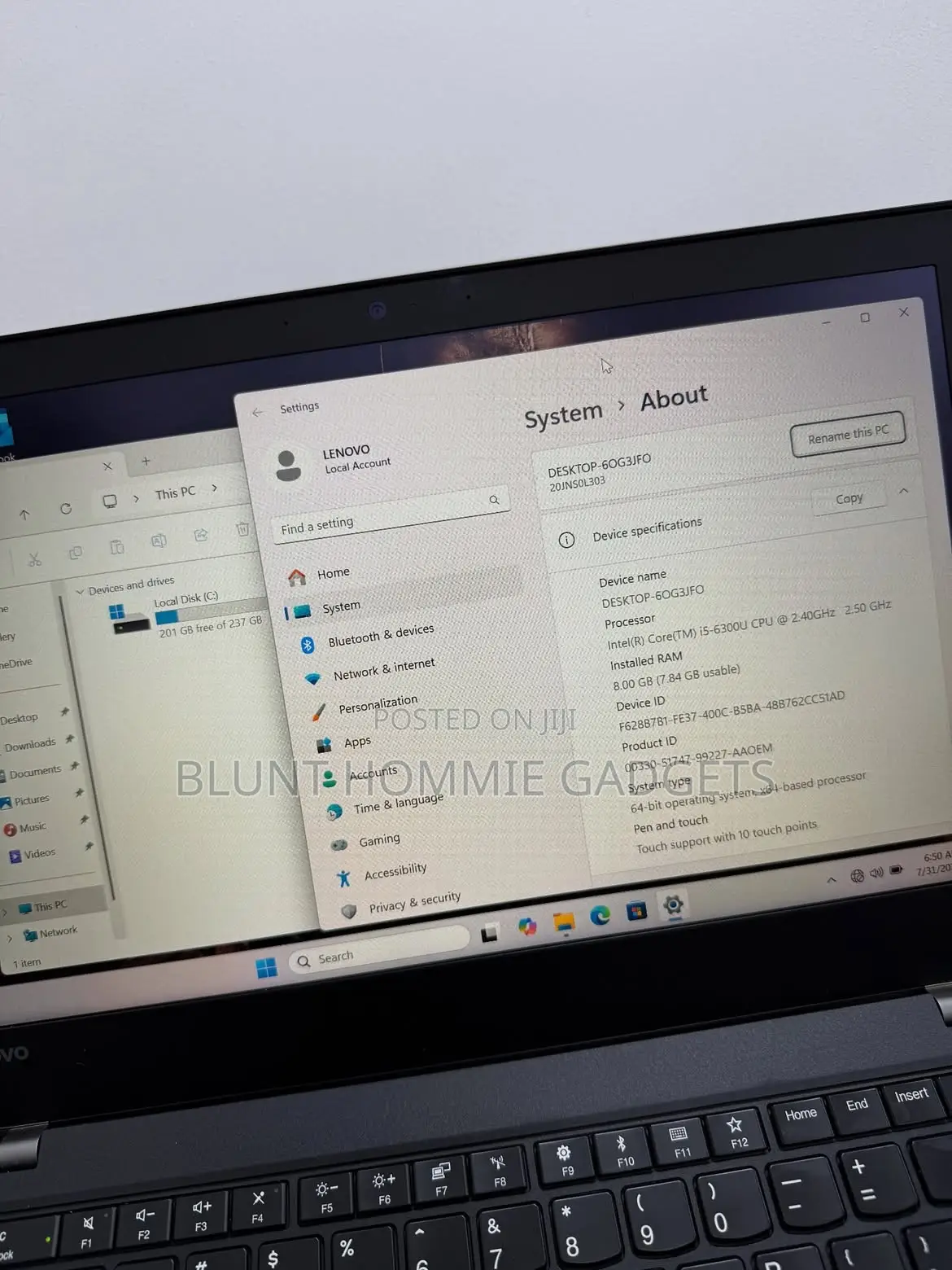 Laptop Lenovo ThinkPad T470 8GB Intel Core i5 SSD 256GB