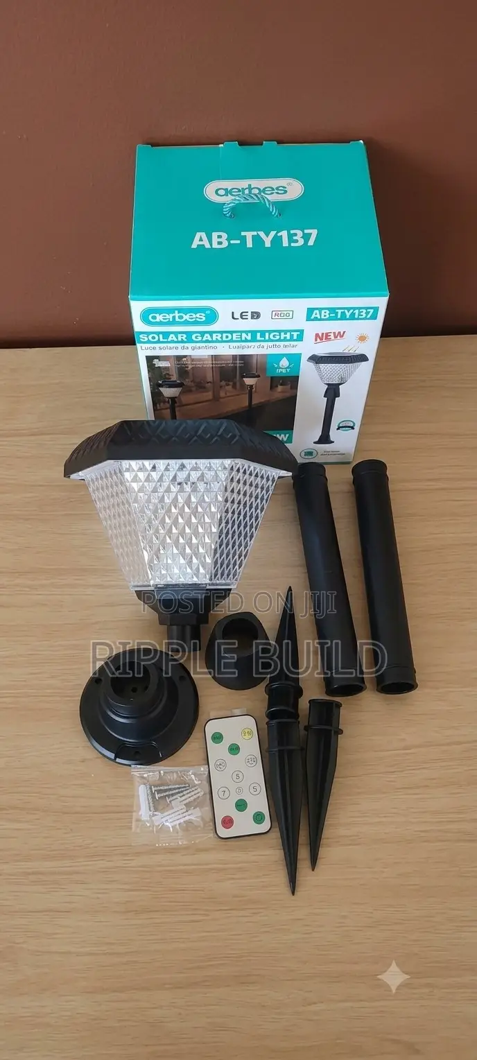 Aerbes Ab-Ty137 100w Solar Garden Light RGB Waterproof Lamp
