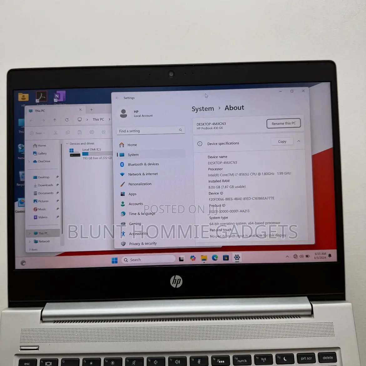 Laptop HP ProBook 430 G6 8GB Intel Core i7 SSD 256GB