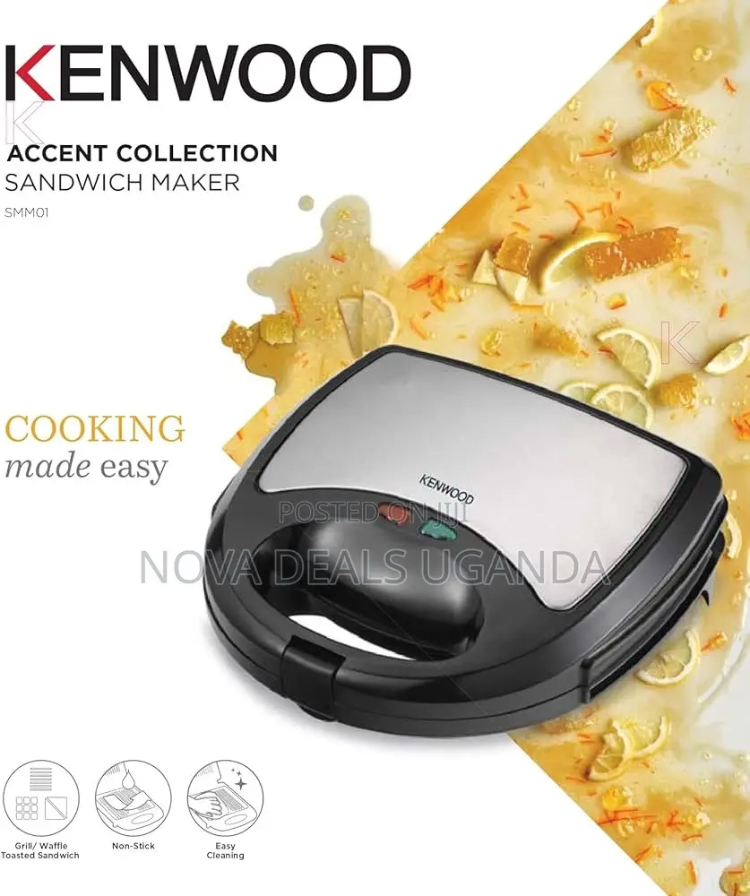 Kenwood 3-in-1 Sandwich Maker Sandwich, Grill, Waffle, 750w Black