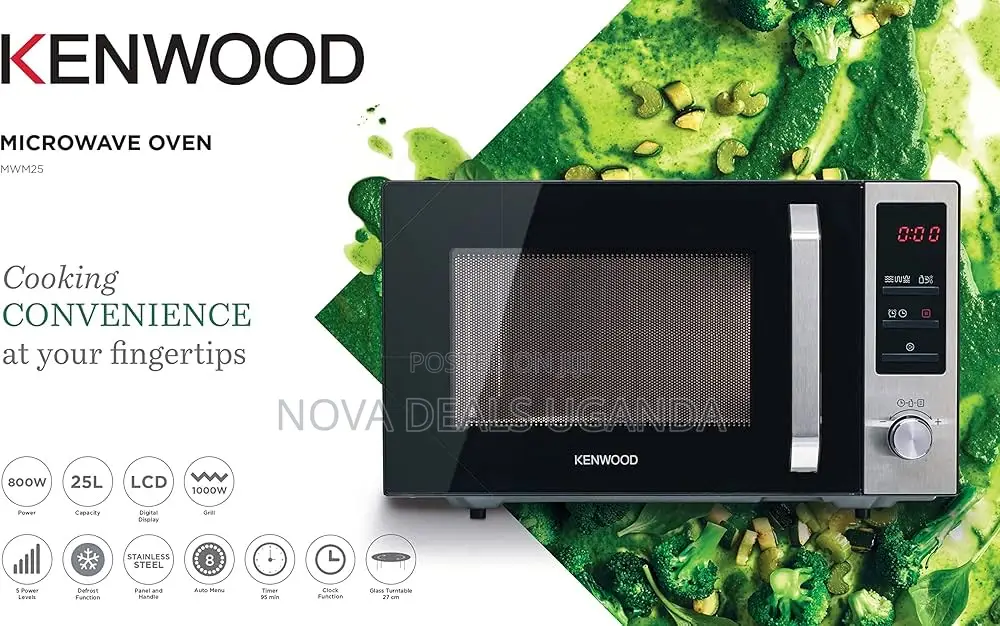 Enwood 25l Microwave Oven With Grill, Digital Display 800w Mwm25black