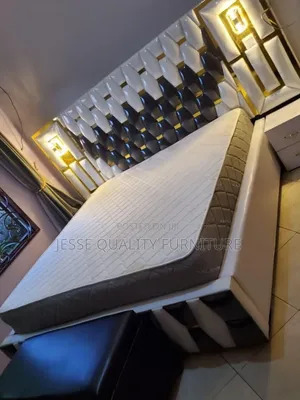 White and Black Puzzled Bed