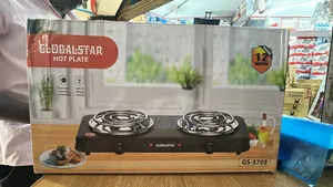 Double Coil Electric Burner Hot Plate - Black