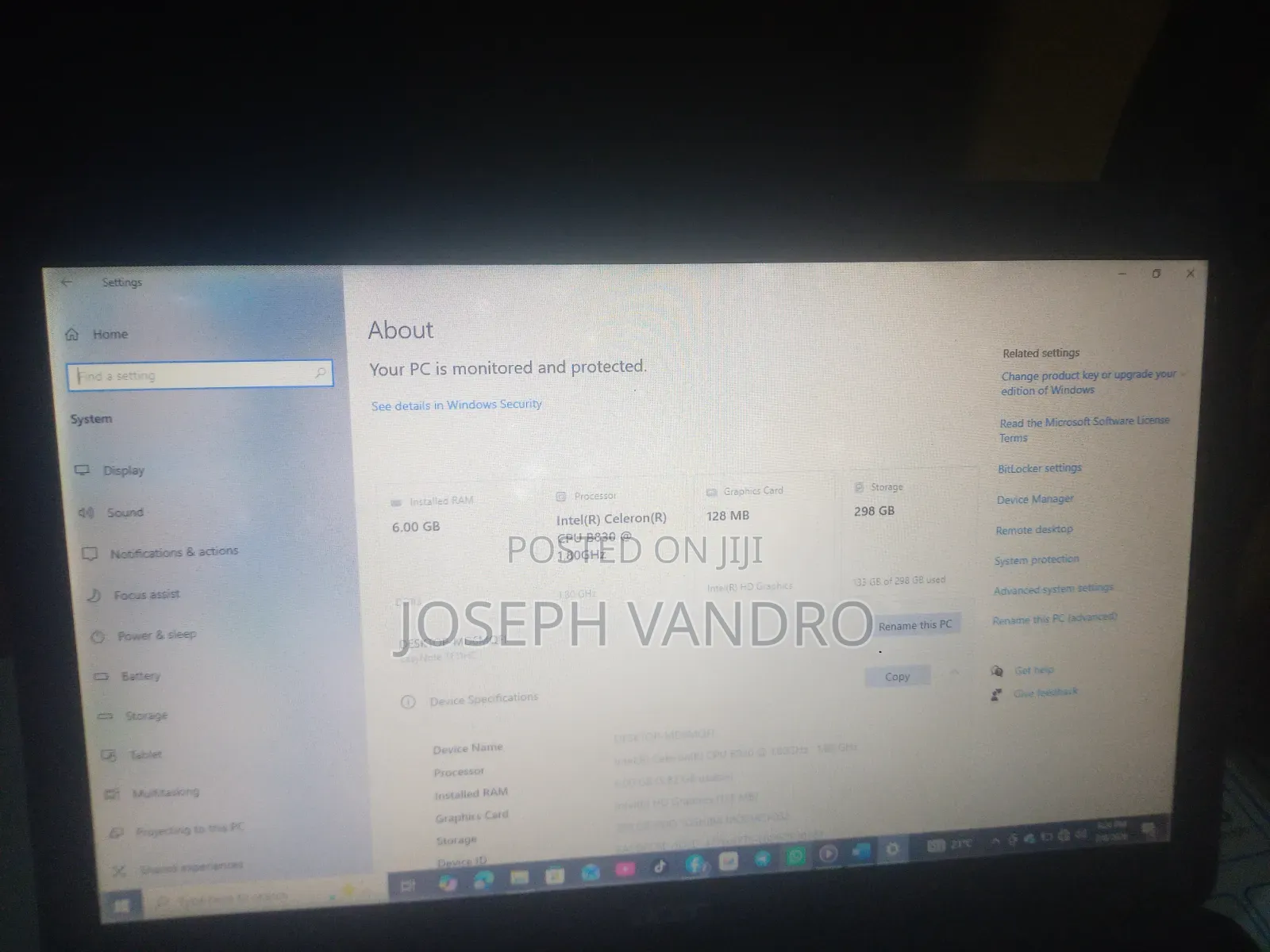 Laptop Acer AcerNote 6GB Intel Core 7 HDD 256GB