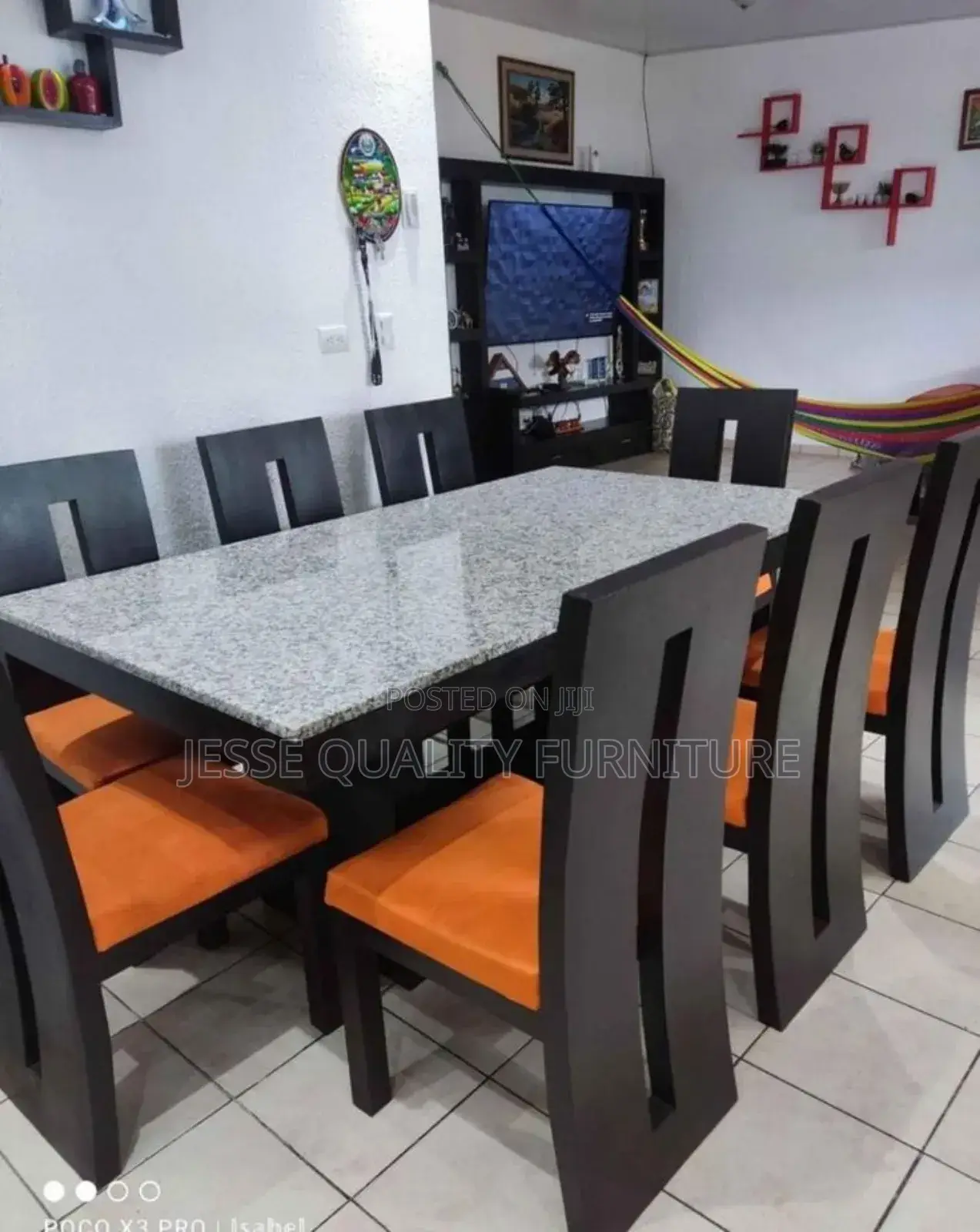 Black Thick Back Dining Set