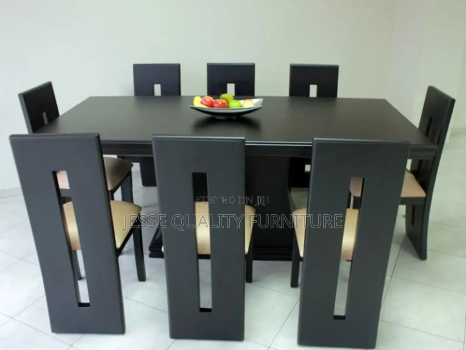 Black Thick Back Dining Set