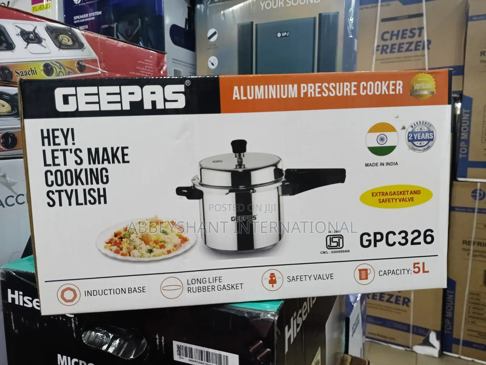 Geepas 5-Liter Aluminum Pressure Cooker, Model Gpc326