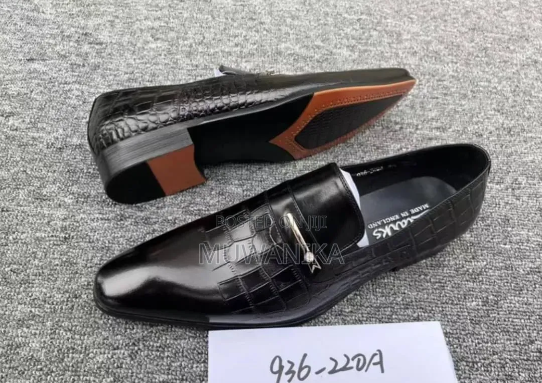 Men's Black Leather Shoe Lace Up