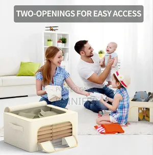 3pcs Foldable Cotton-Linen Clothes Storage Bins