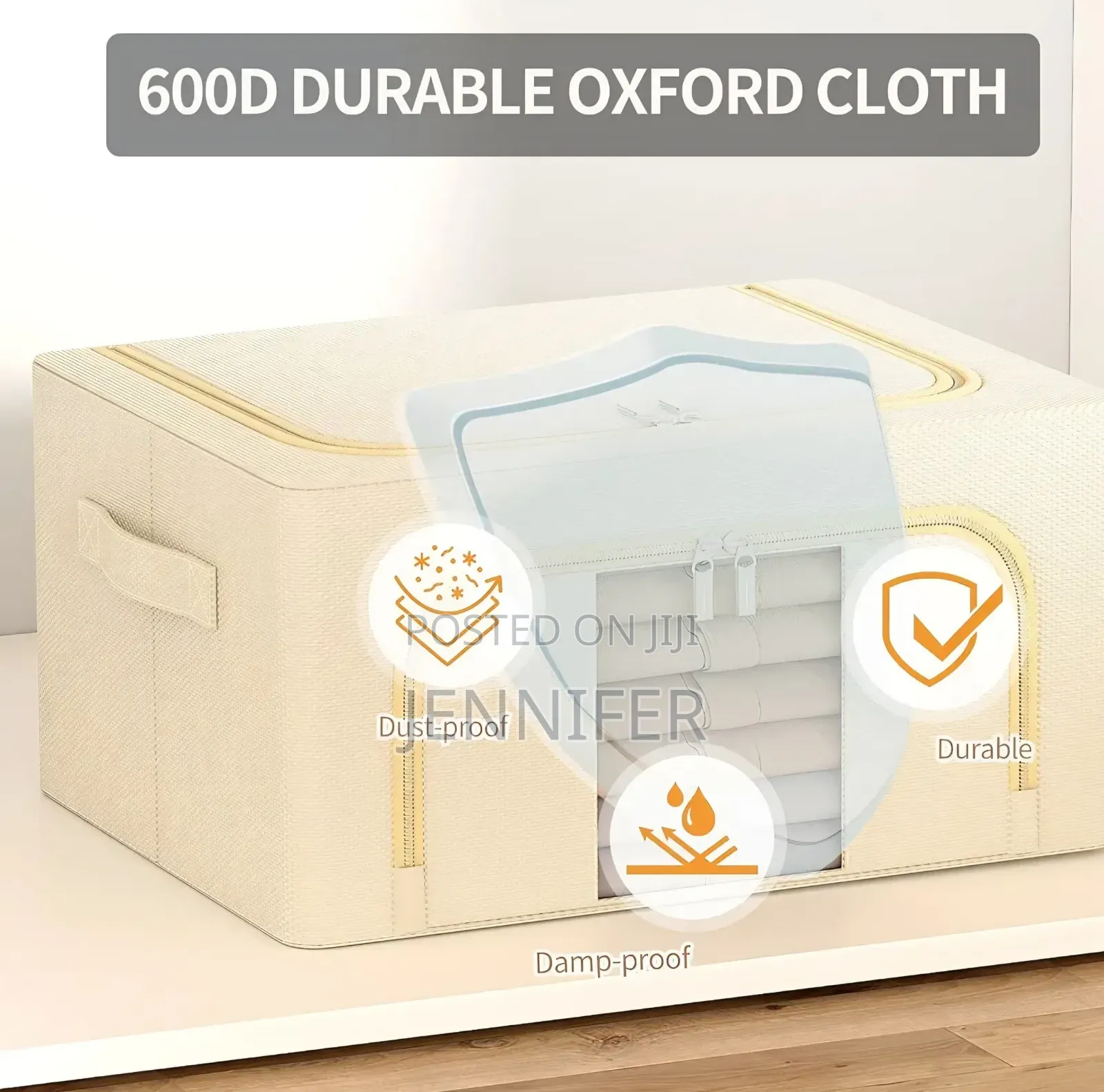 3pcs Foldable Cotton-Linen Clothes Storage Bins