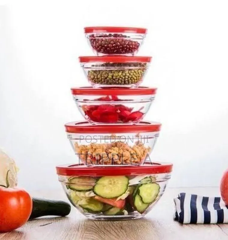 5pcs Colorful Glass Bowl Set