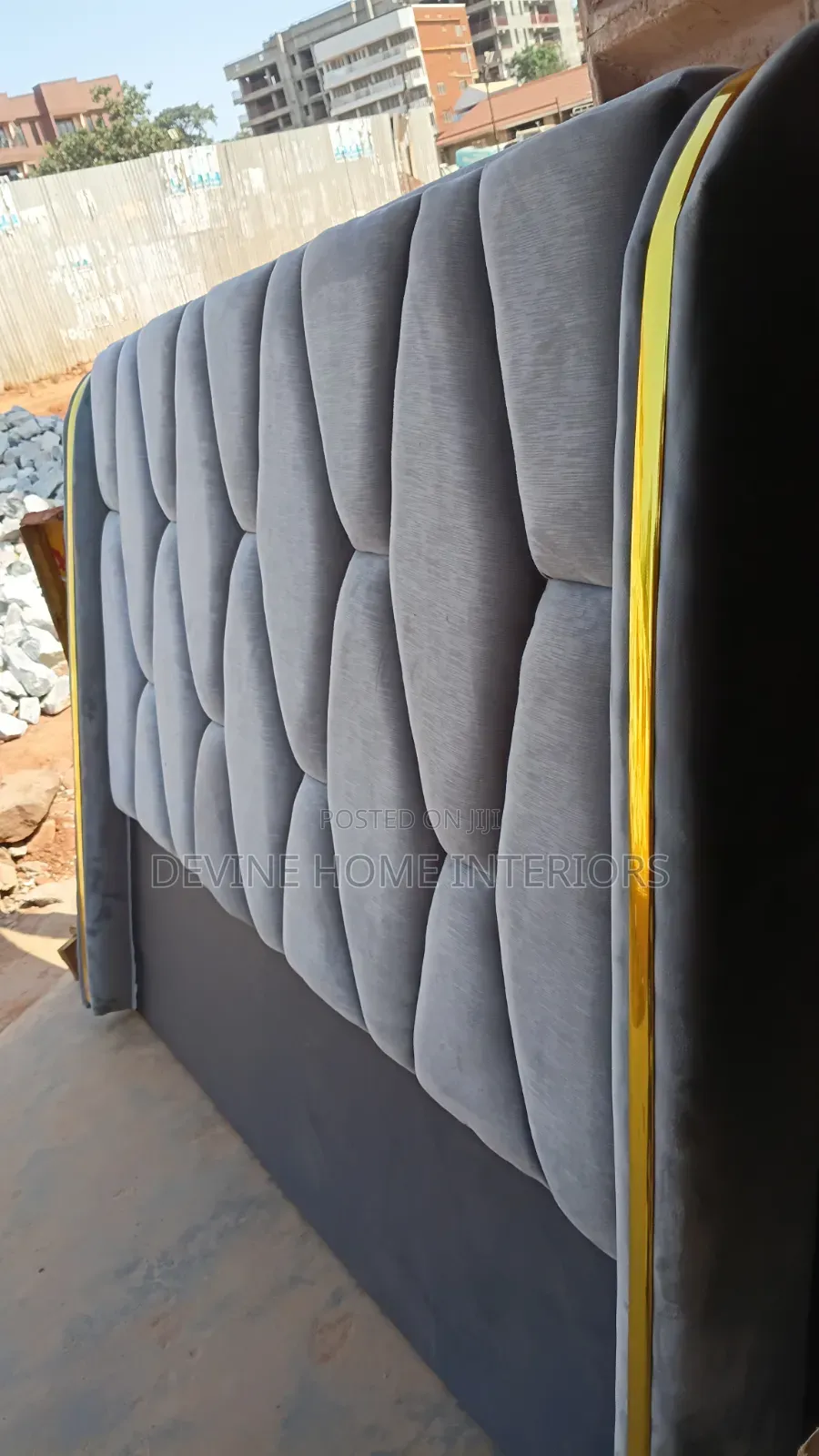 Grey Golden Bed