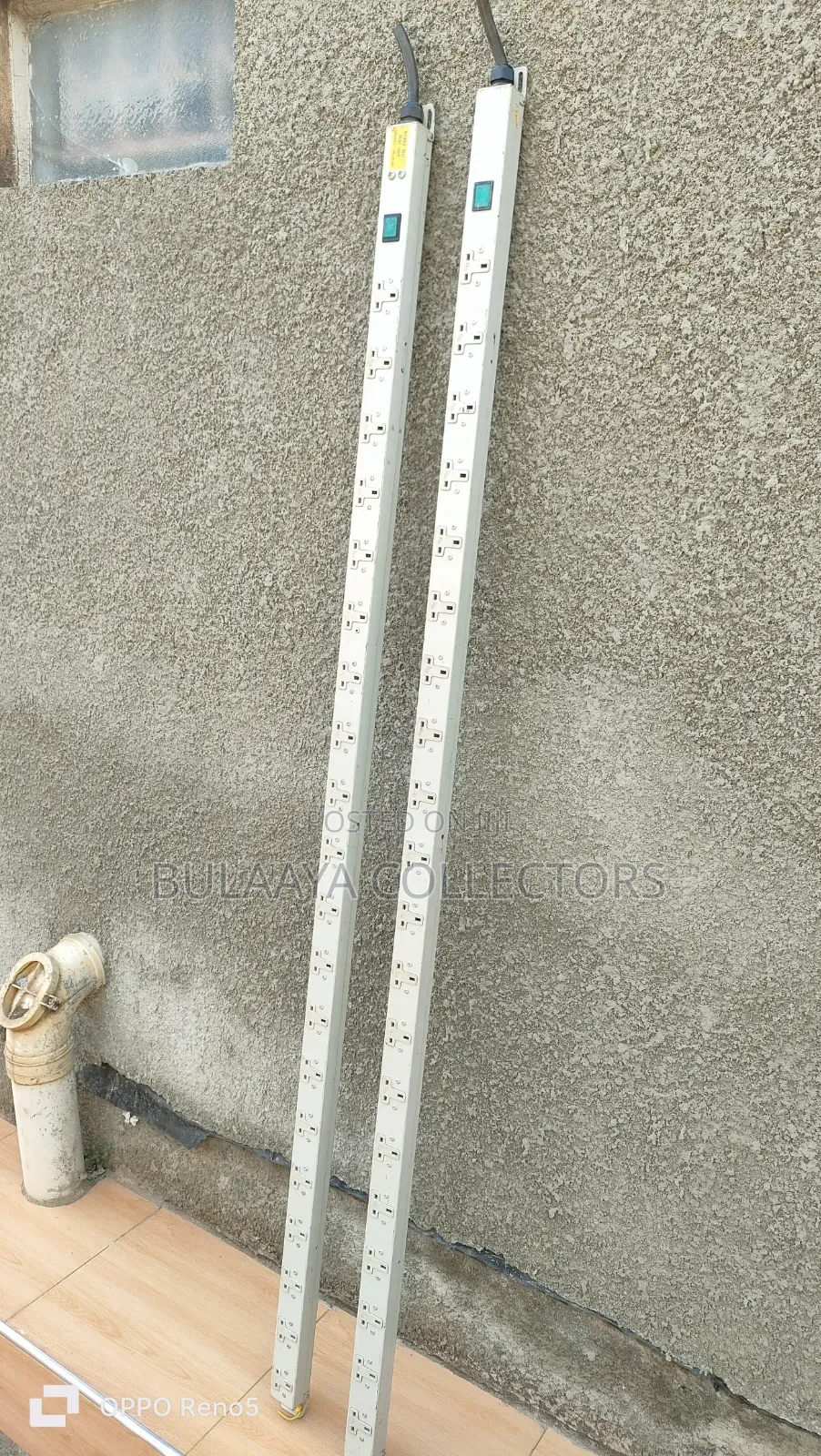 Uk Used Heavy-Duty Metal Power Extension Strips With 20 Sockets.