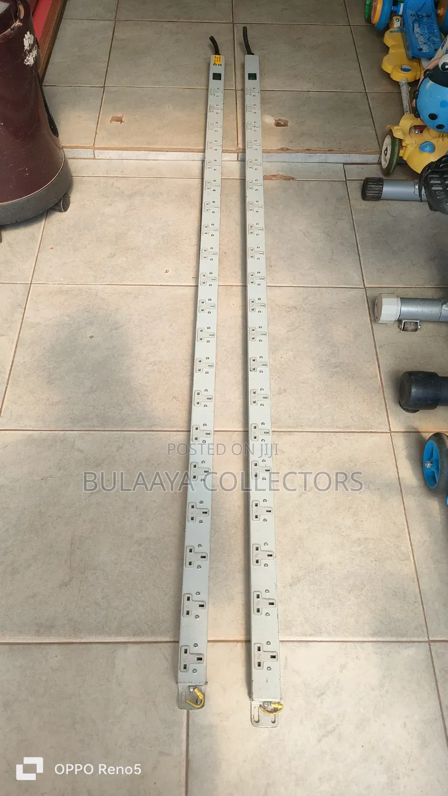 Uk Used Heavy-Duty Metal Power Extension Strips With 20 Sockets.