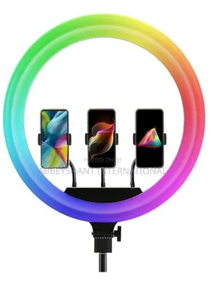 Hu Premium Ring Light 18 Inch With 3 Phone Stands,