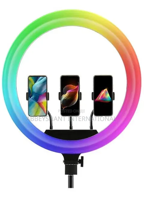 Hu Premium Ring Light 18 Inch With 3 Phone Stands,