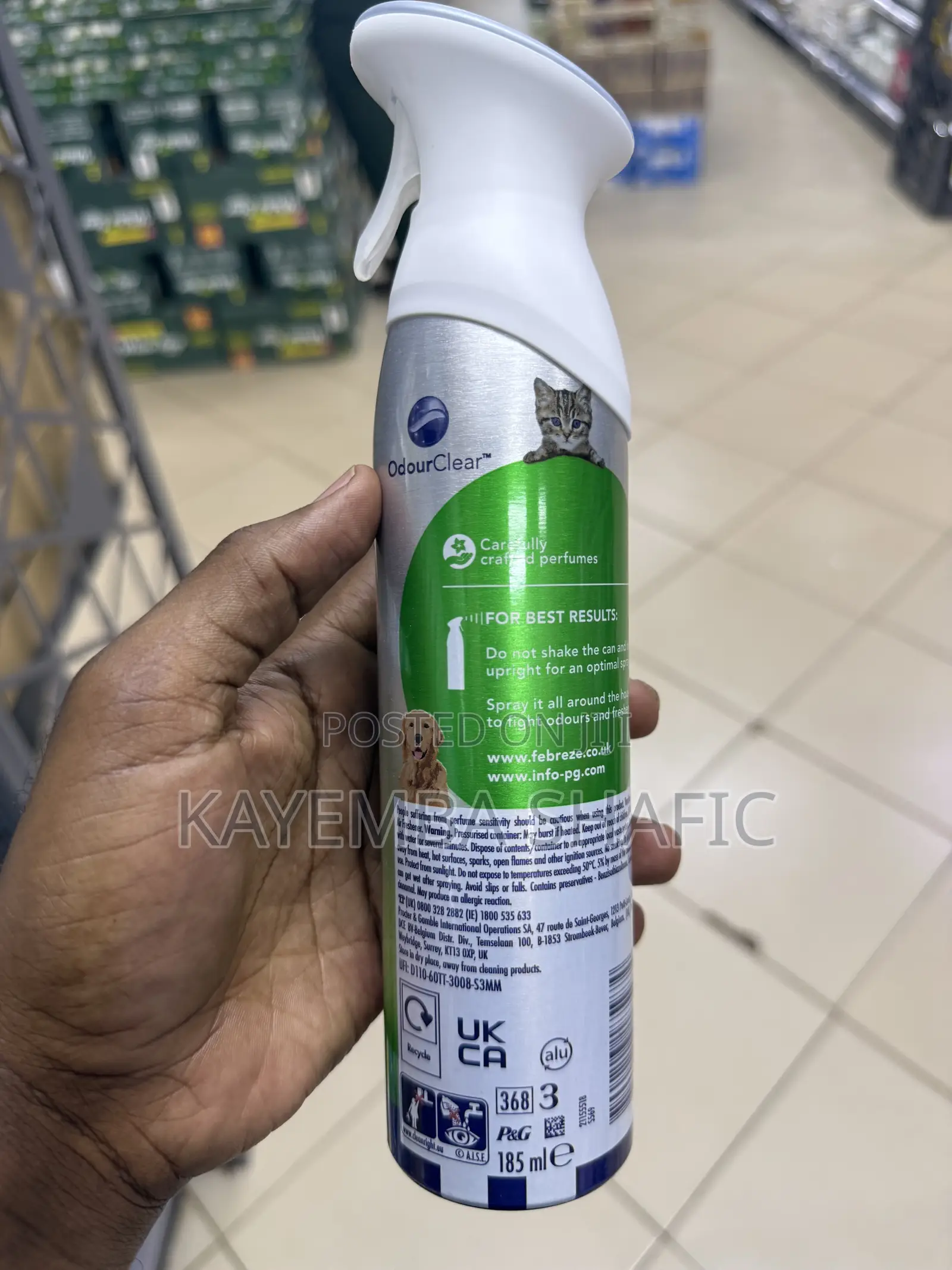 Febreze Air Mist Pet Heavy Duty Fresh Scent Air Freshener Spray (185ml