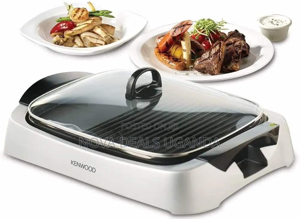 Kenwood Grill 2000w Contact Health Grill Large Griddle With Glass Lif