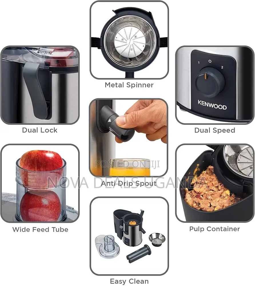 Kenwood Juicer 700w Stainless Steel Juice Extractor With Wide Tube