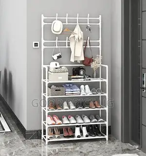 Free-standing 5-tier Multi-functional Coat And Shoe Rack