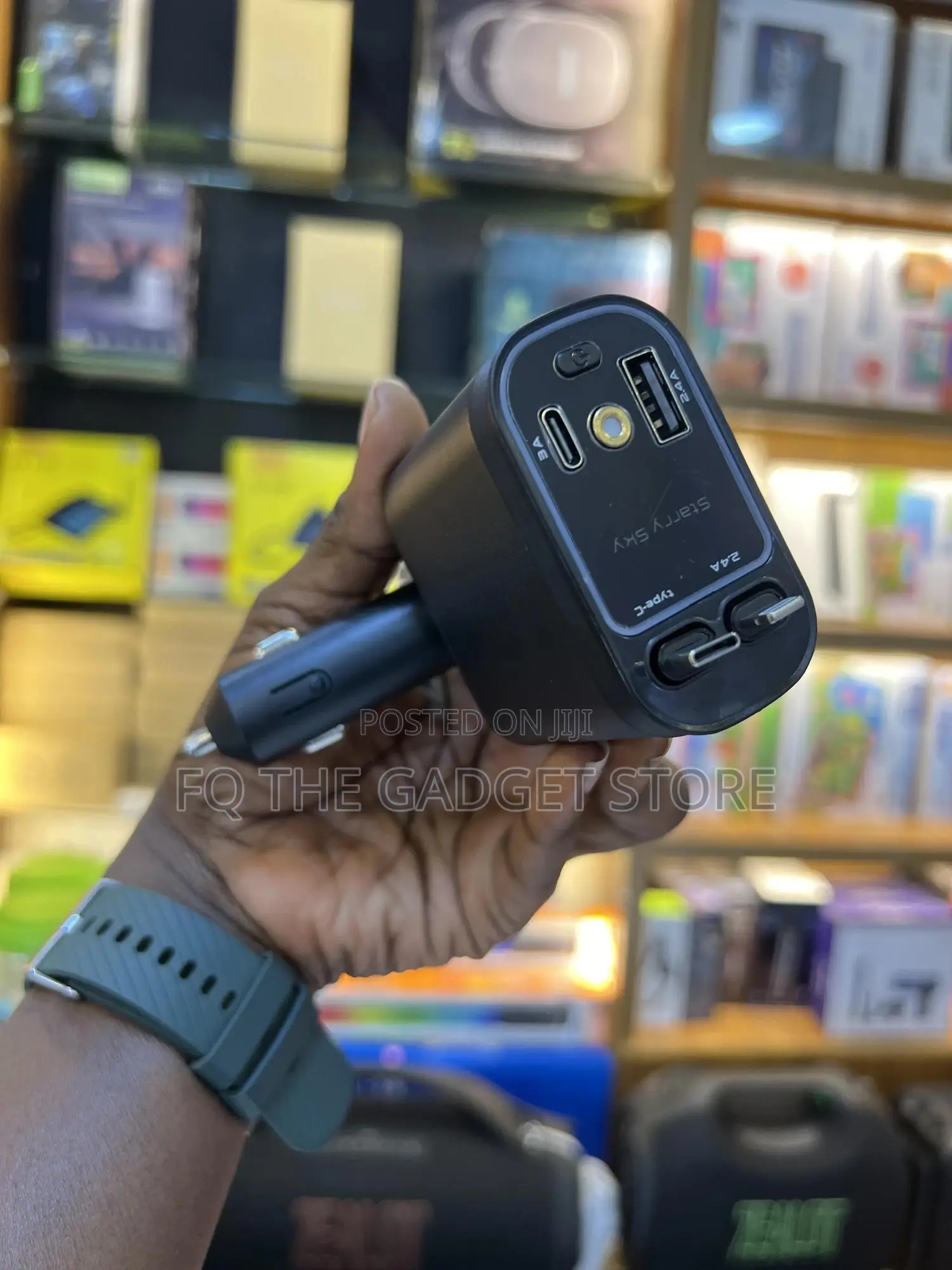 Starry Sky 4-in-1 Fast Car Charger - Usb, Type-c iPhone Ports