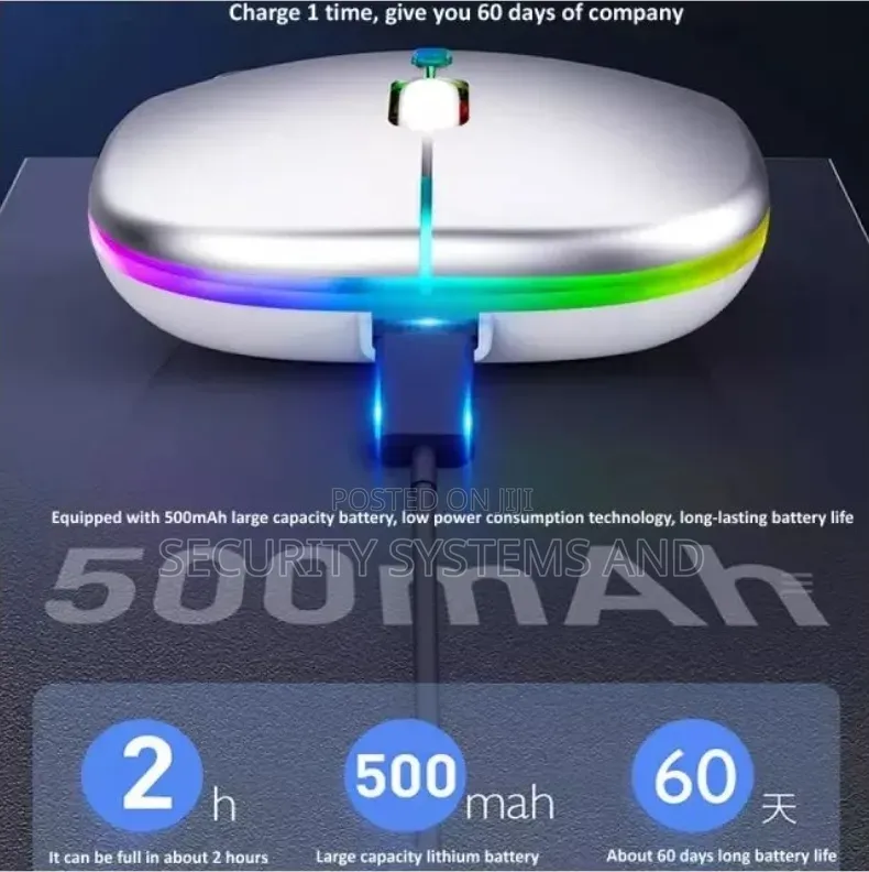 Wireless Rechargeable Mouse With Bluetooth and Reciever for All