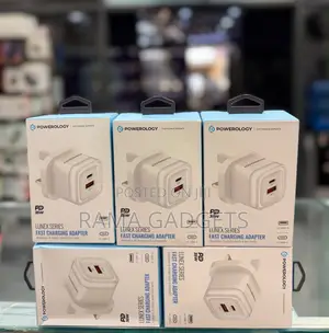 Powerology Lunex Series Fast Charging Adapter Box Featuring 35w Power
