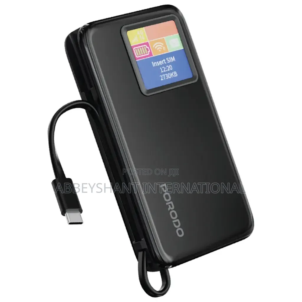 Porodo 4g Lte Wifi 6 Travel Router 10000mah Power Bank