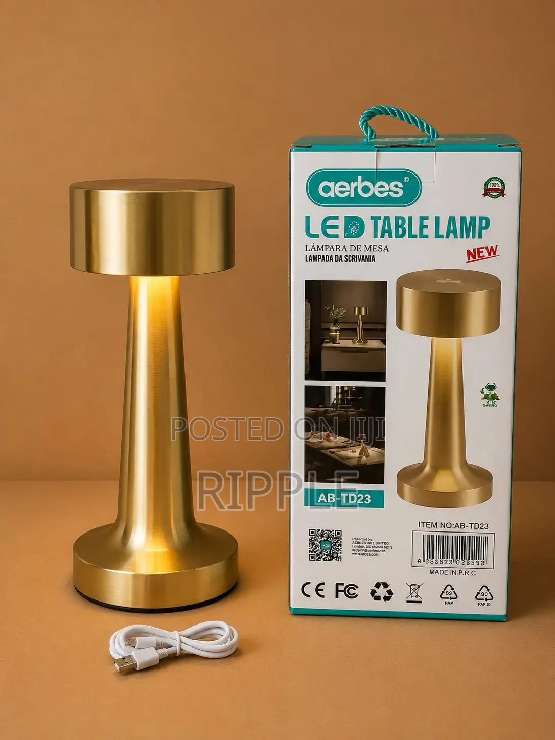 Aerbes Ab-Td23 Rechargeable Led Table Lamp Touch Dimmable Night Light