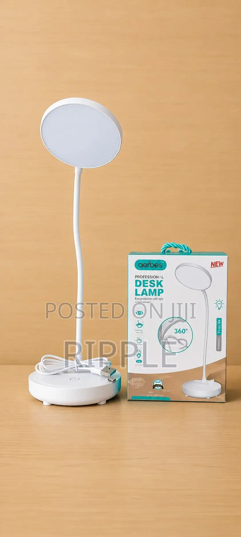 Aerbes Ab-Td111 Portable Led Desk Lamp, 1200mah Rechargeable