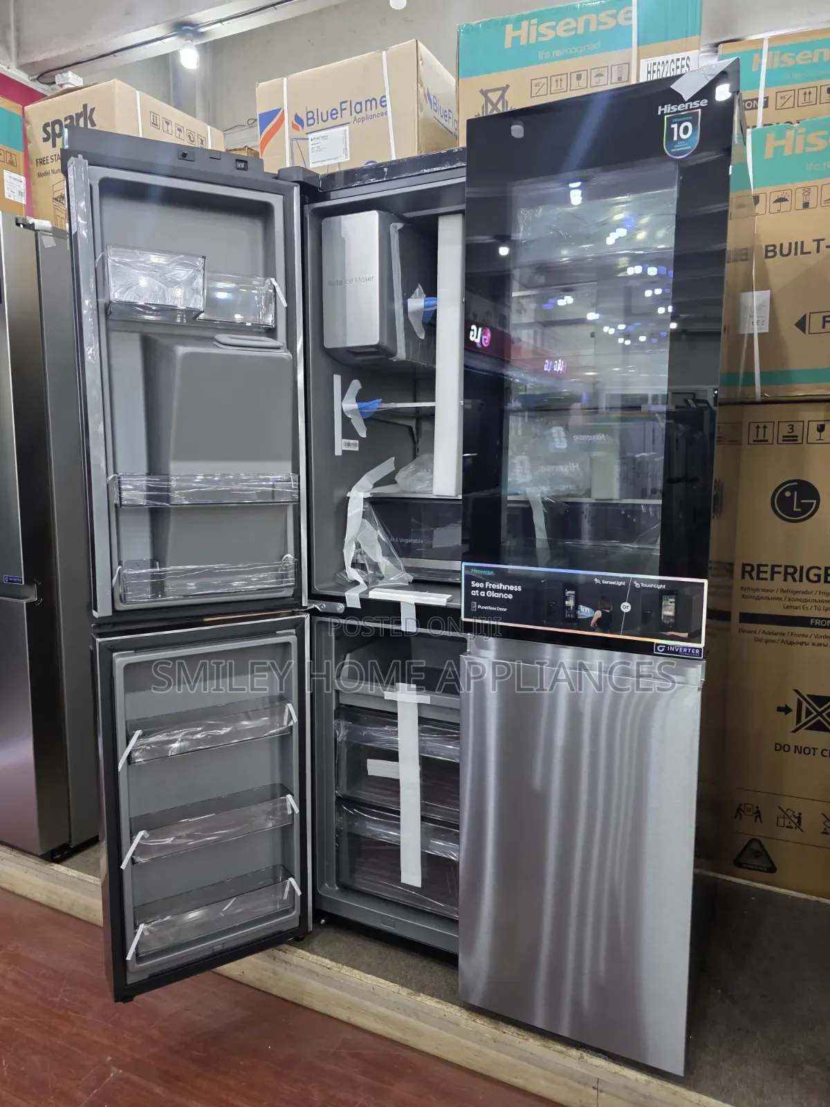 Stainless Steel 4 Door Hisense Knock Knock 780ltrs at Discount
