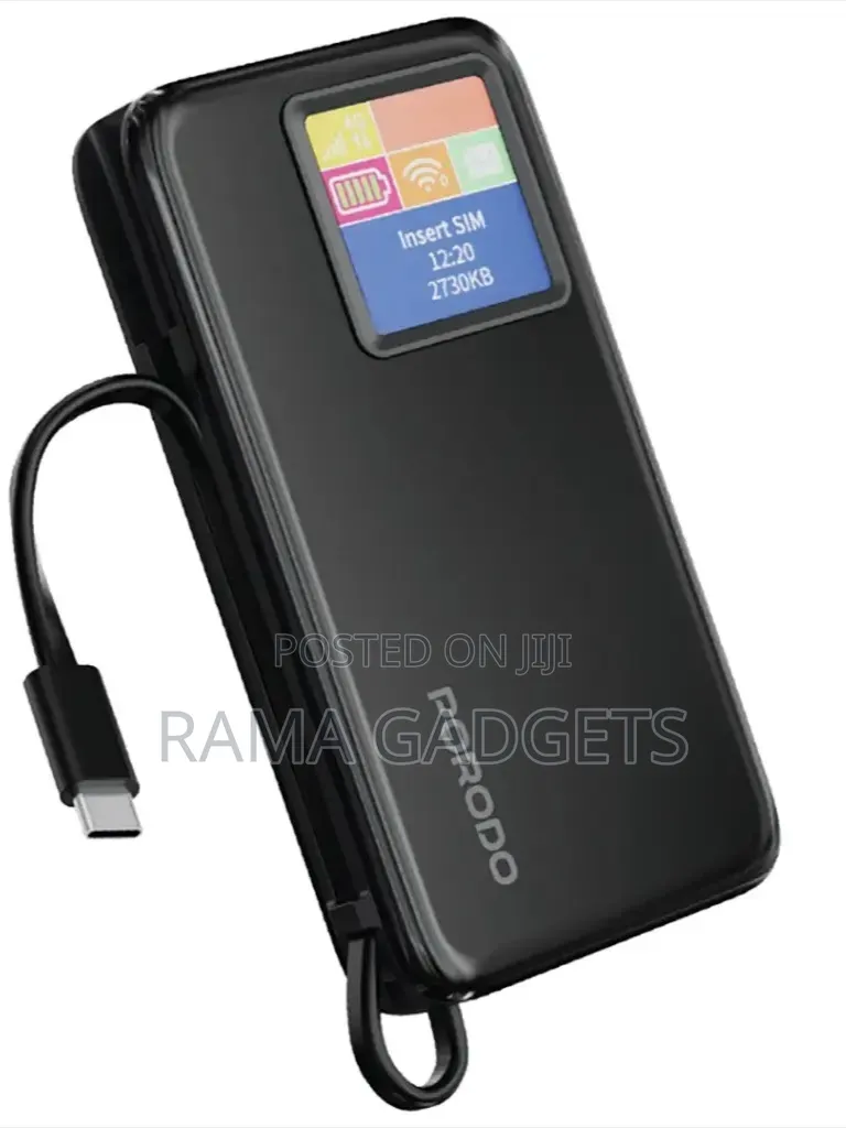 Porodo 4g Lte Wifi 6 Travel Router A Built-in 10000mah Power Bank.