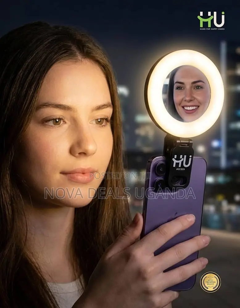 Hu Portable Led Rgb Fill Ring Light With 3colour Modes, 180° Rotation