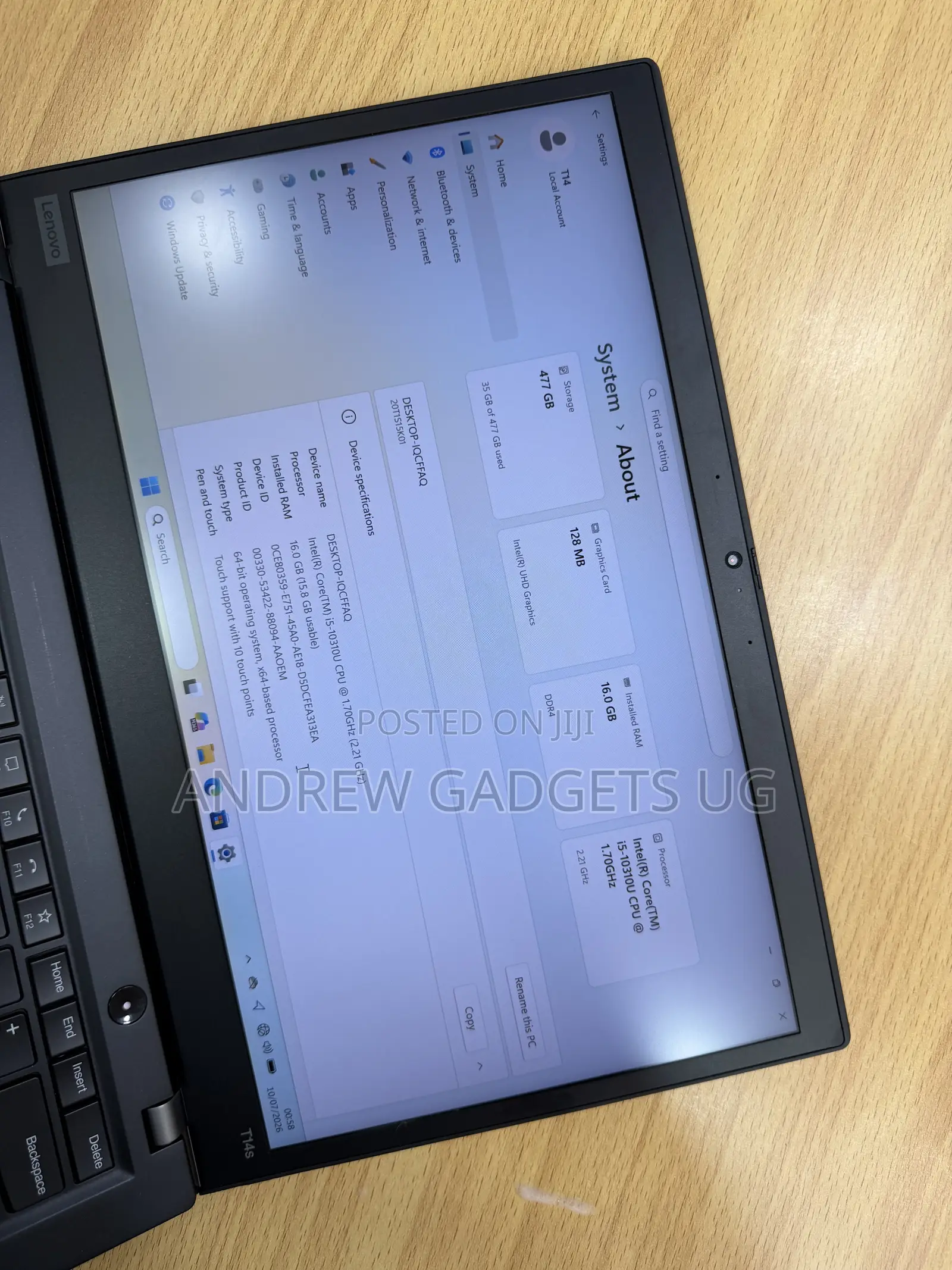 Laptop Lenovo ThinkPad T14s G4 16GB Intel Core i5 SSD 512GB