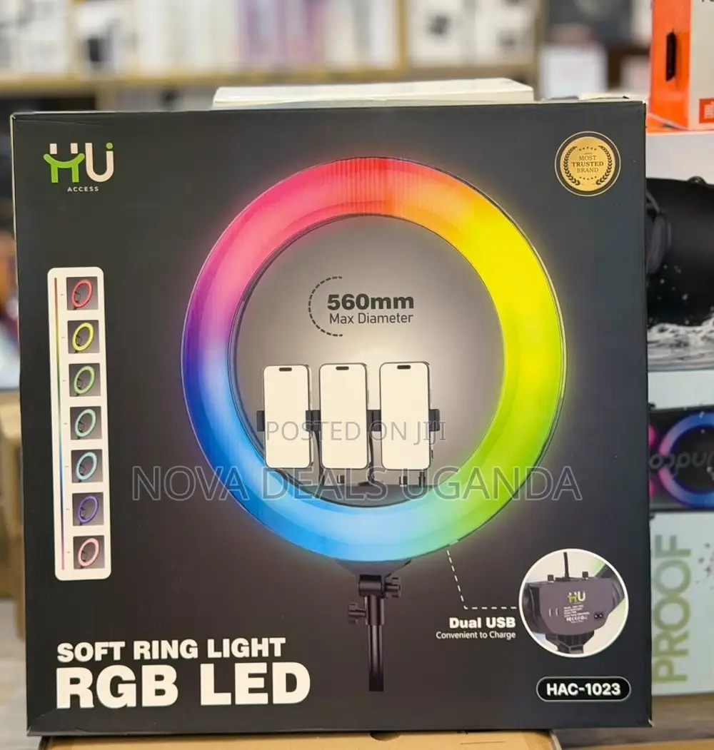 Hu 22inch Premium Ring Light With 3 Phone Stand Dual Usb Ports