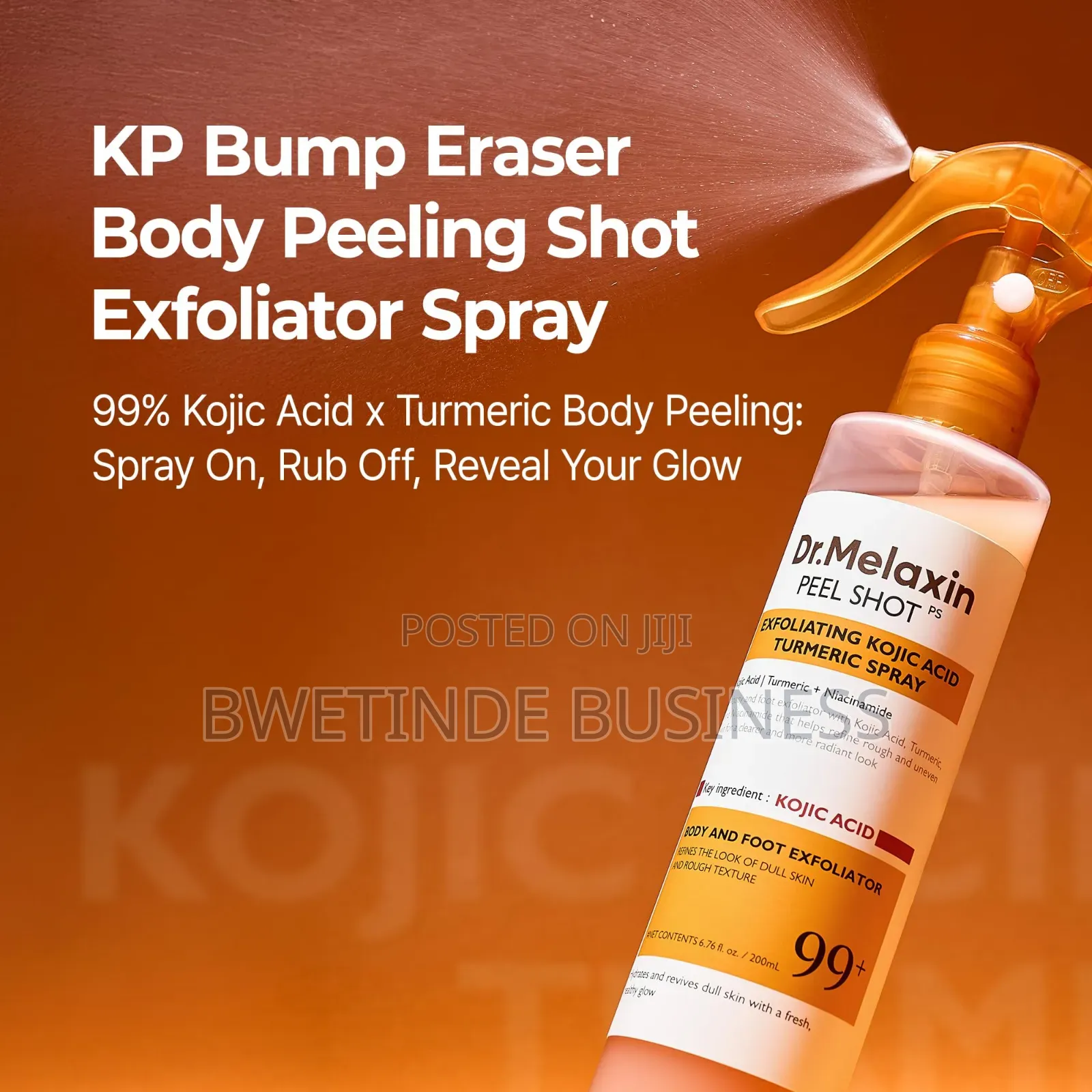 Dr.Melaxin Peel Shot Kojic Acid Turmeric Body Exfoliator Spray