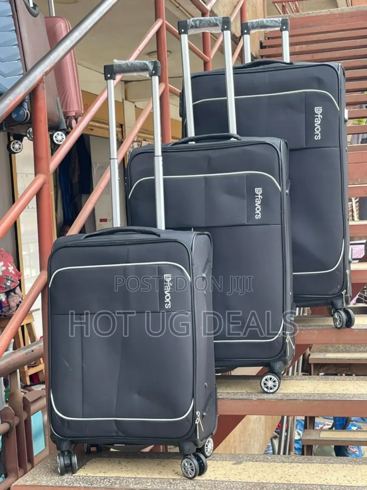 3 in 1 Luggage Travel Suitcase-Black
