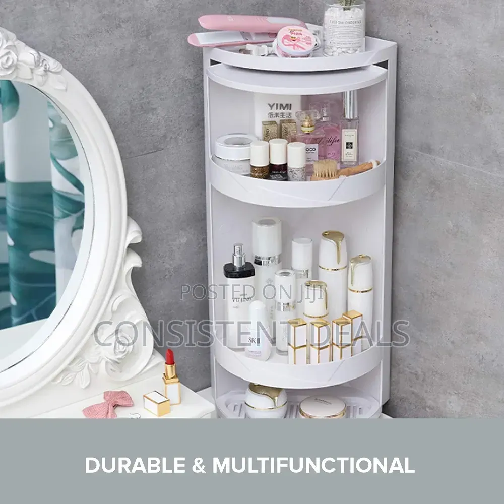 4-Layer Bathroom Corner Shelf Rotatable Kitchen Corner Cabinet