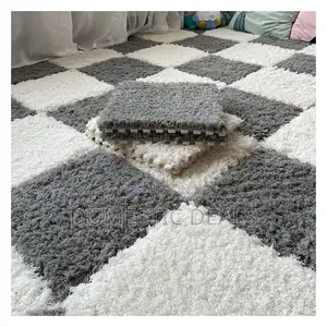 Interlocking Carpet Tiles, Plush Foam Square Floor Mats Set