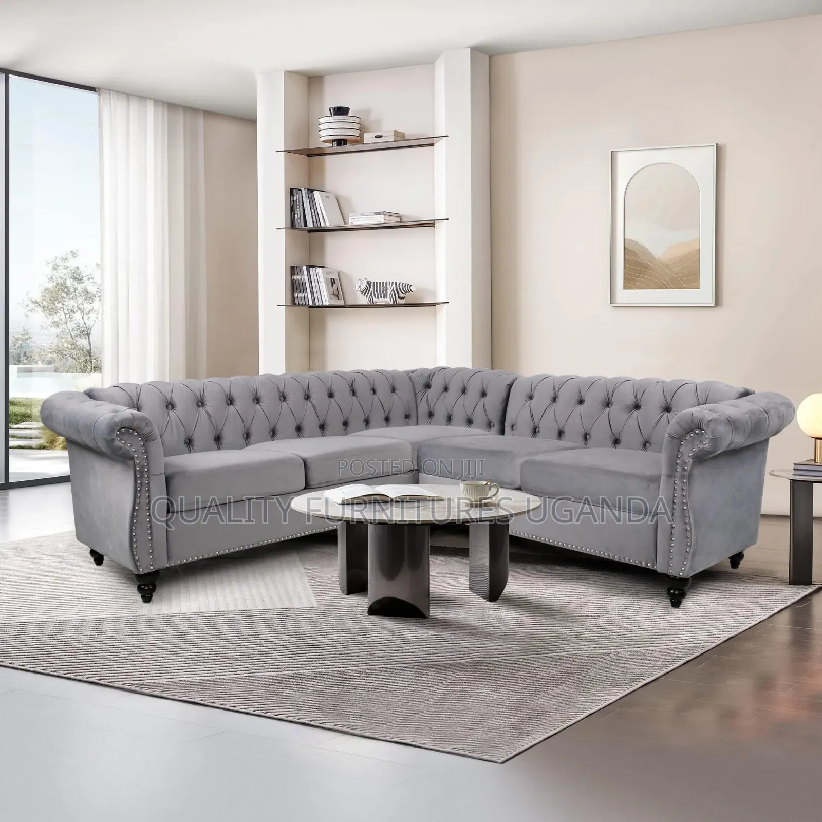 5 Seater L Chesterfield Couches