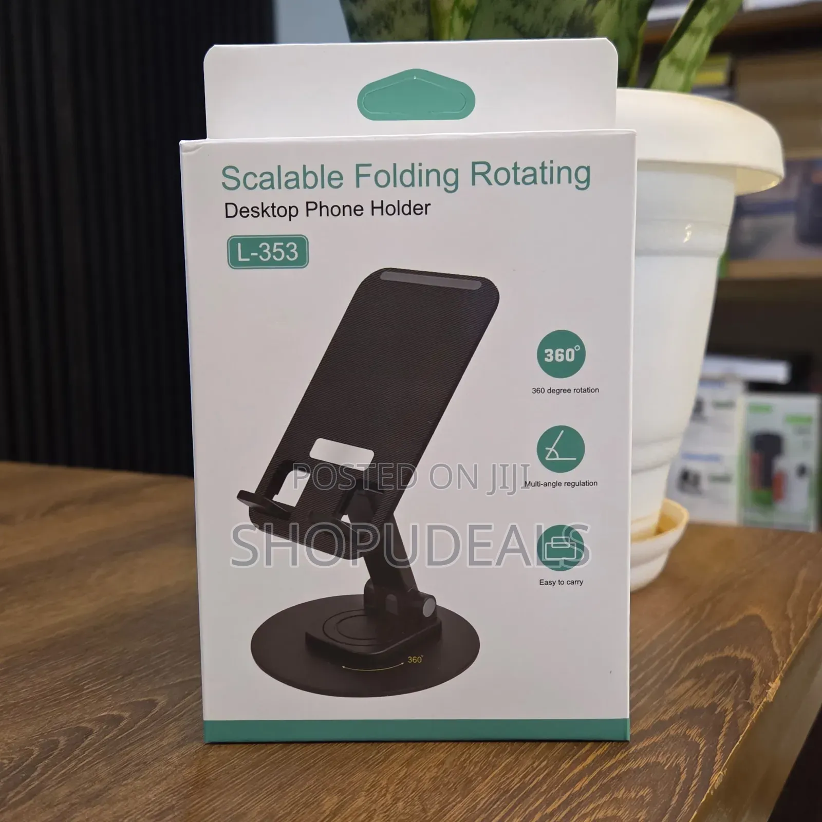L-353 Scalable Folding Rotating Desktop Phone Holder – 360° Swivel