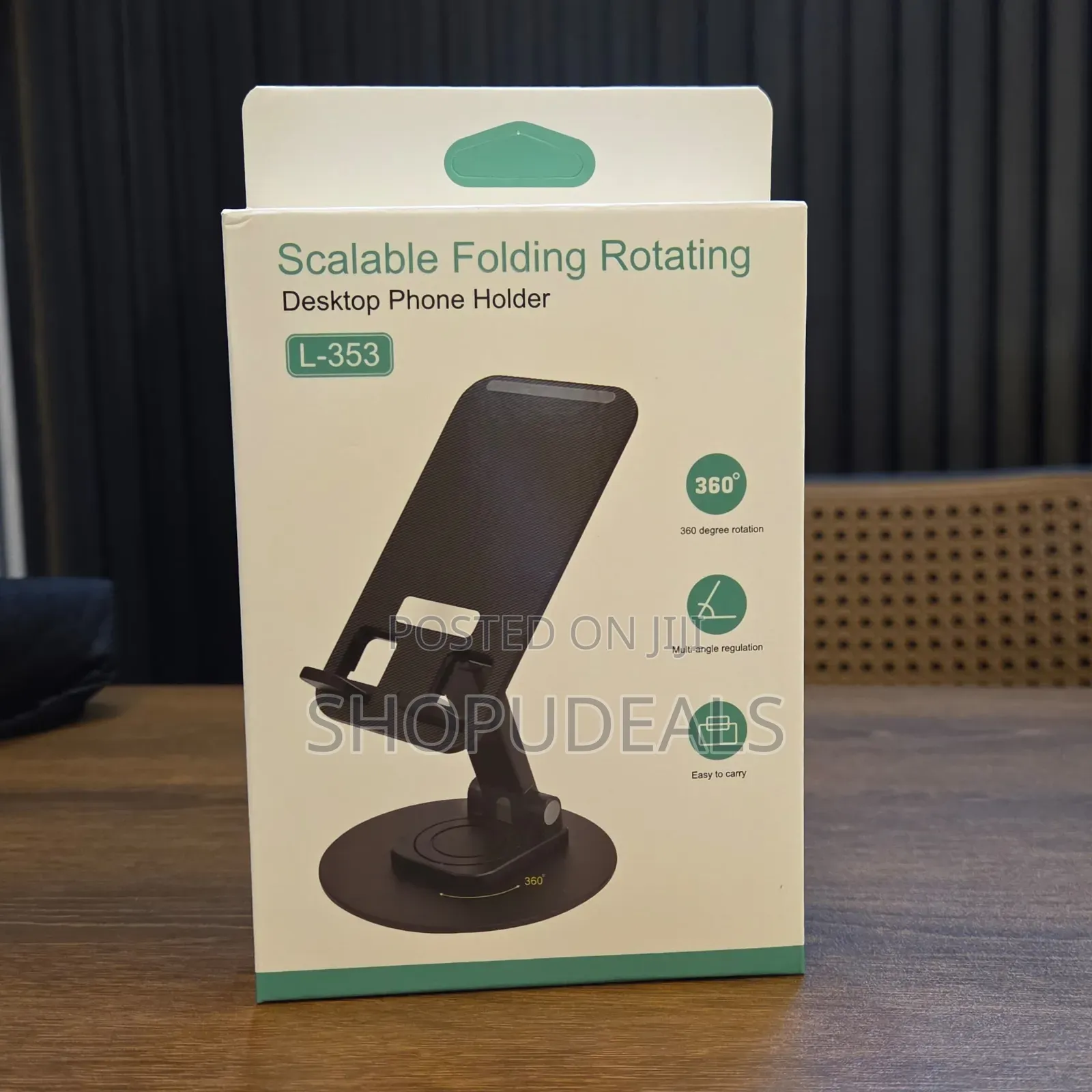 L-353 Scalable Folding Rotating Desktop Phone Holder – 360° Swivel