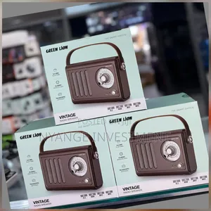 Green Lion Vintage Radio Speaker With a Classic Analog Dial.