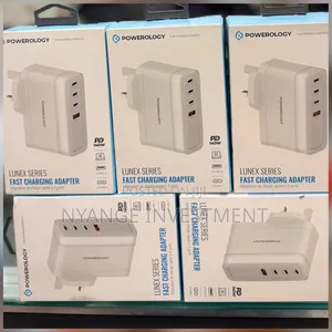 Powerology Lunex Series Fast Charging Adapter, With 140w Pd Capacity.