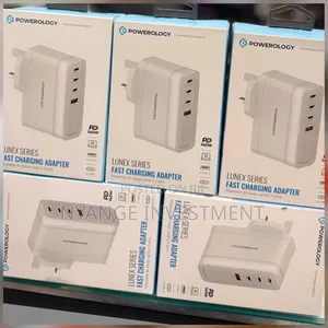 Powerology Lunex Series Fast Charging Adapter, With 140w Pd Capacity.