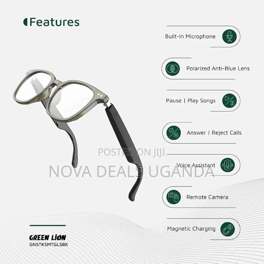 Green Lion Stockholm Smart Glasses Uv400 Protection, Touch Control