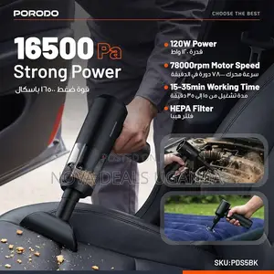 Porodo Tornado Prime 2-in-1 Portablevacuum Cleaner and Blower, 6000mah