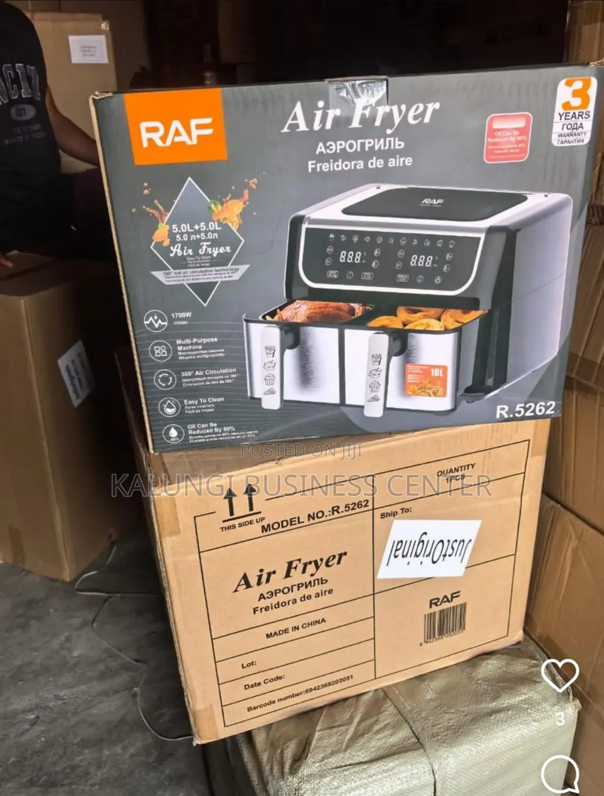Raf Air Fryer Dual Basket 10l